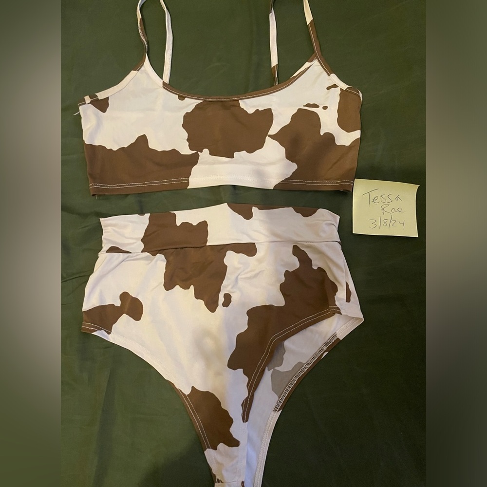 Chocolate cow set. Top and booty shorts.